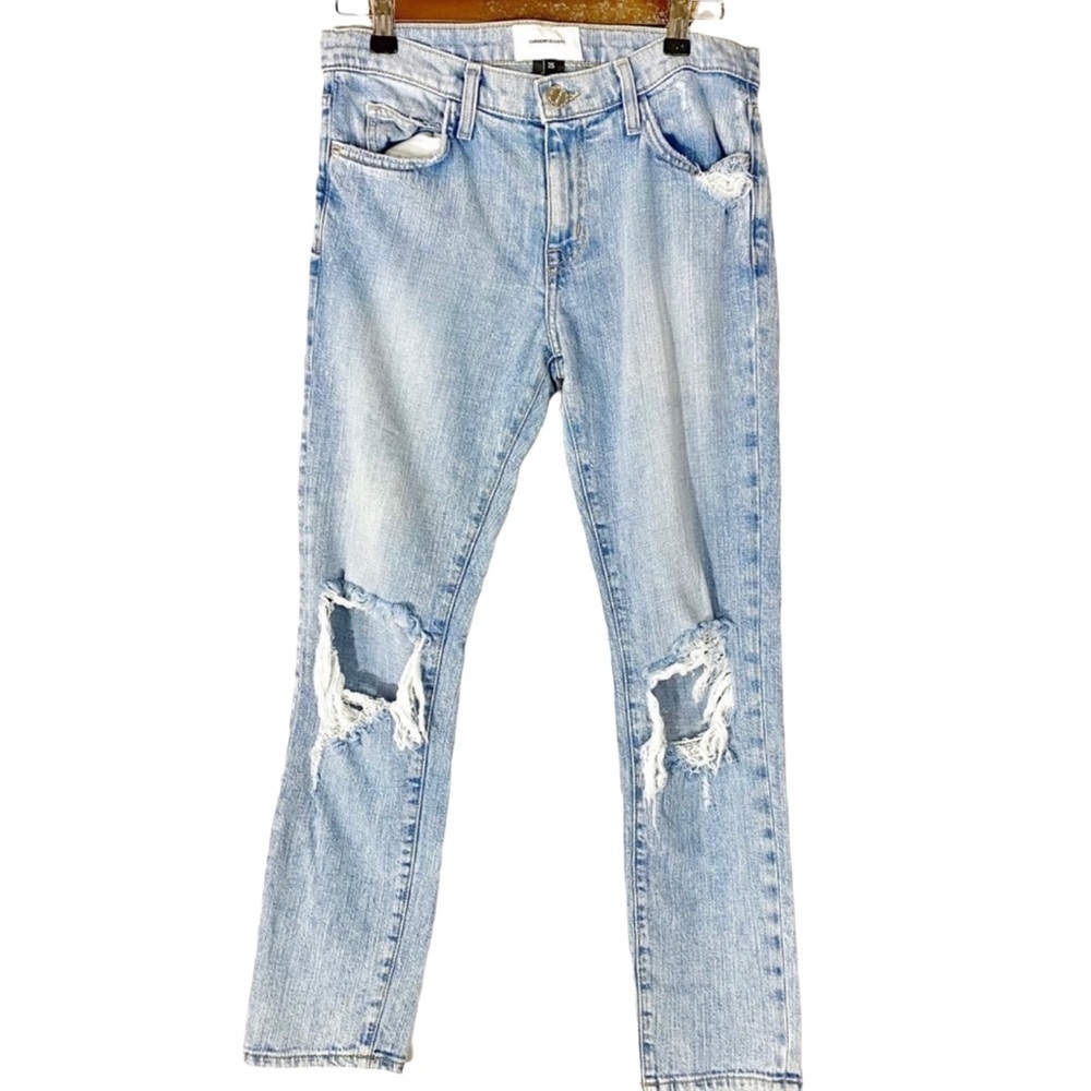 Current/Elliot High‎ Waist Light Wash Distressed Jeans